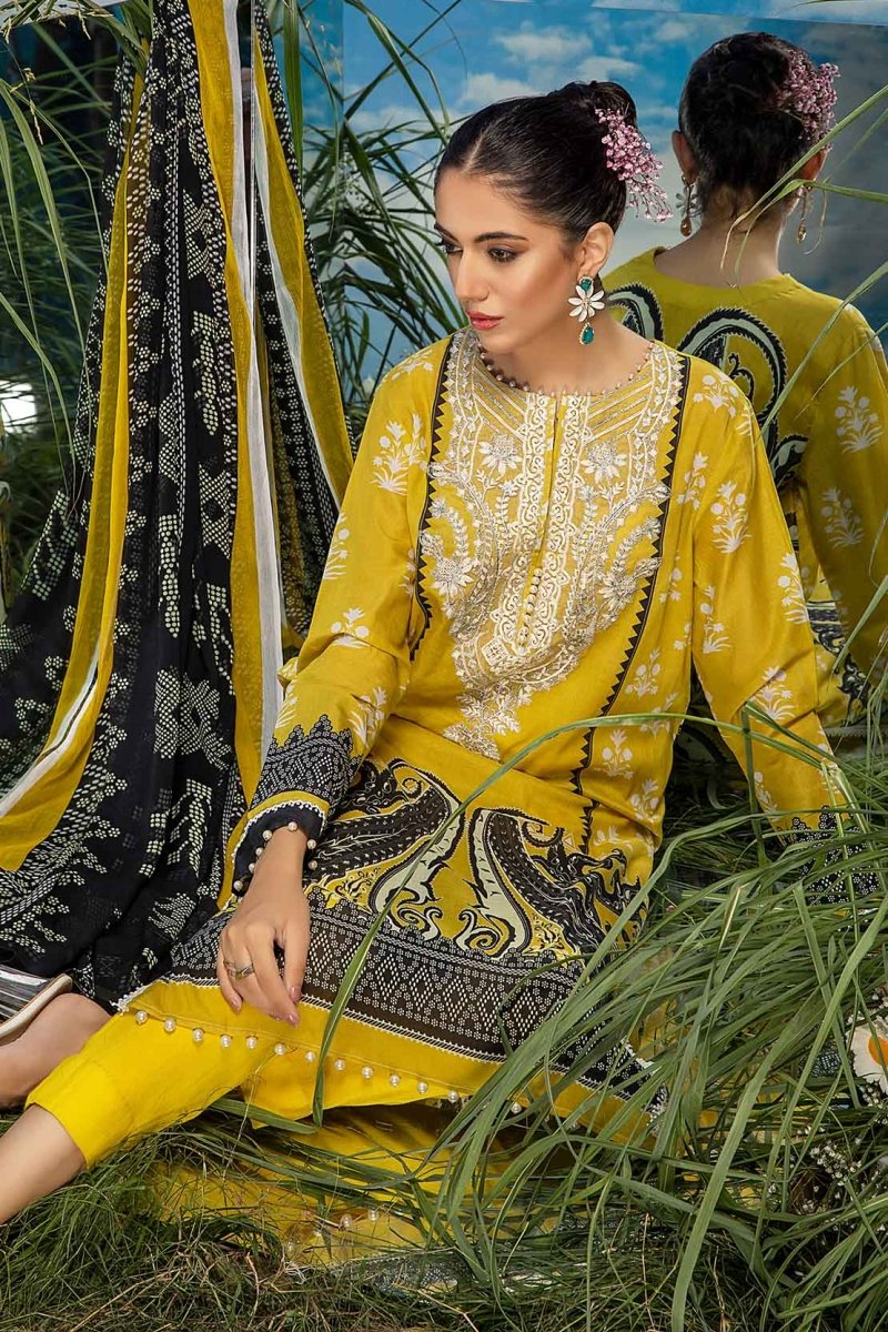 So Kamal Lawn 3 Piece Suit SKA56-Designer dhaage