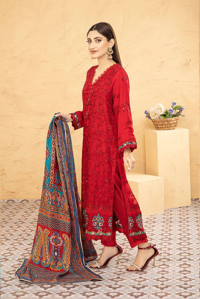 Wardah Chiffon Formal Suit WAR14-Designer dhaage