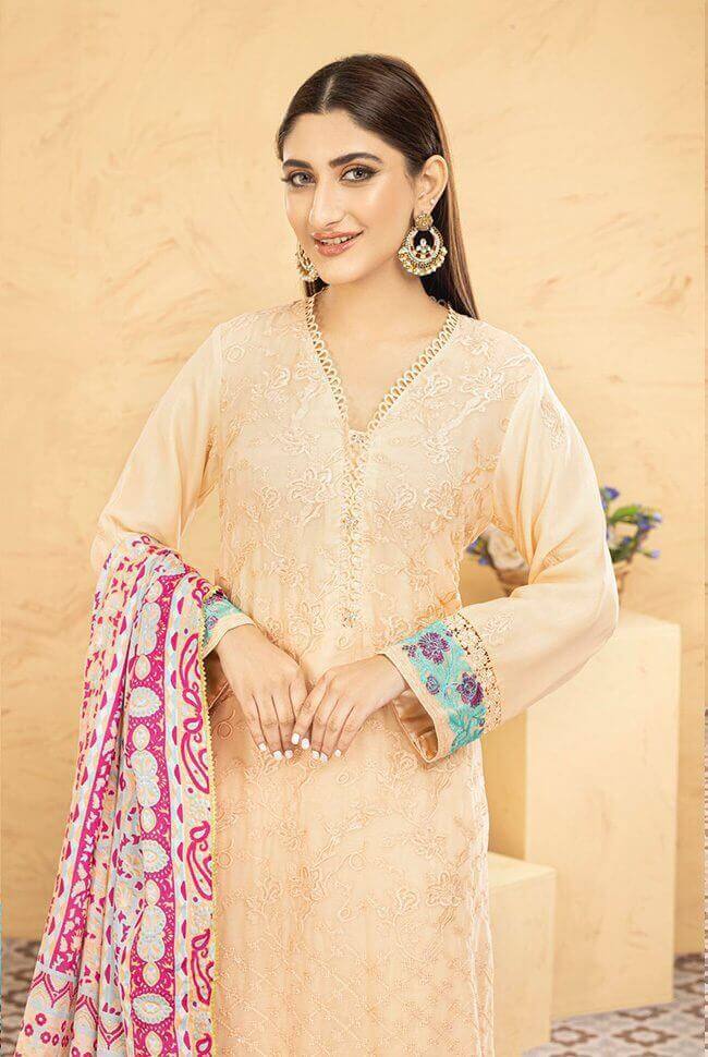 Wardah Chiffon Formal Suit WAR15-Designer dhaage