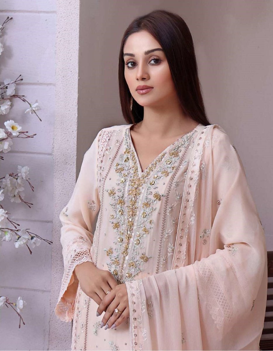 Wardah Chiffon Formal Suit WAR11-Designer dhaage