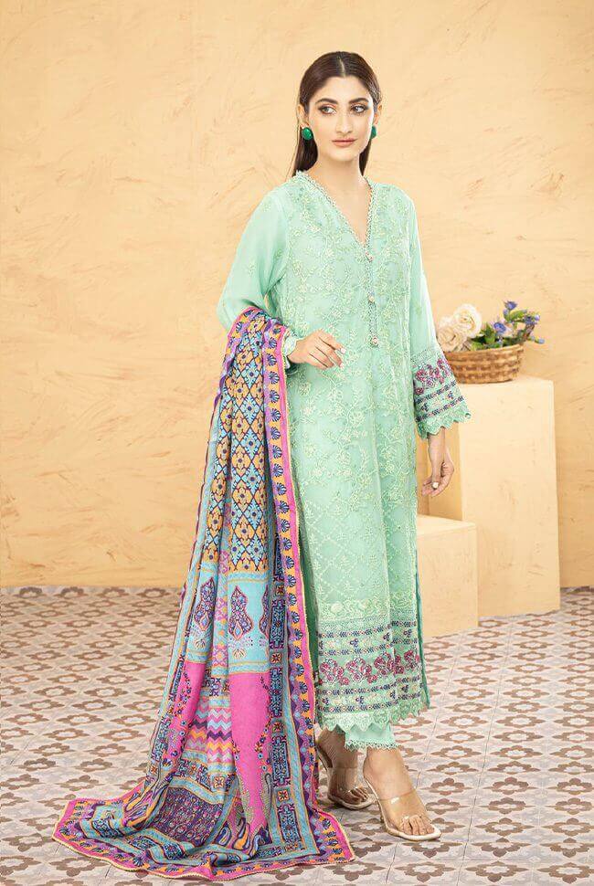 Wardah Chiffon Formal Suit WAR16-Designer dhaage