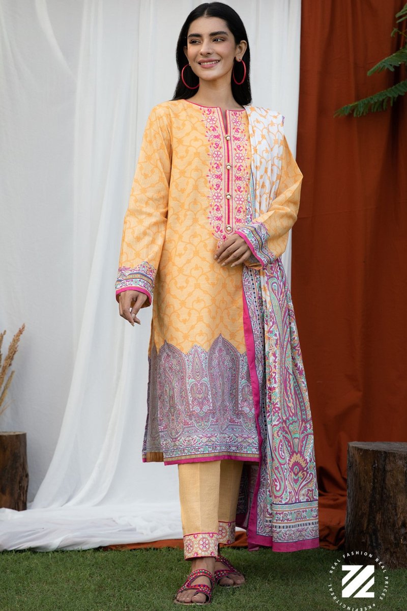 Zellbury Khaddar 3 Piece Suit ZEL08-Designer dhaage